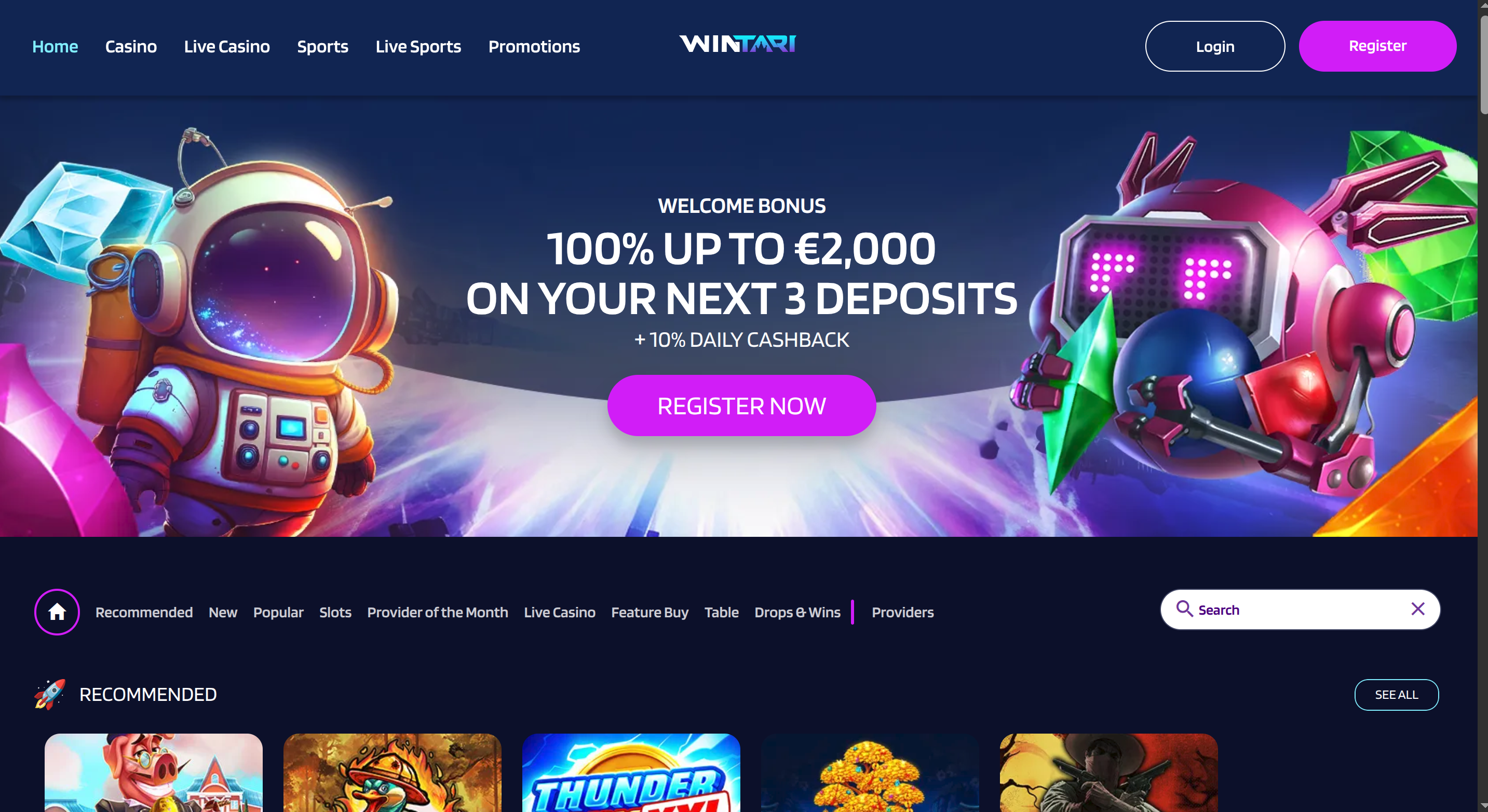 Welkom bij Wintari Casino